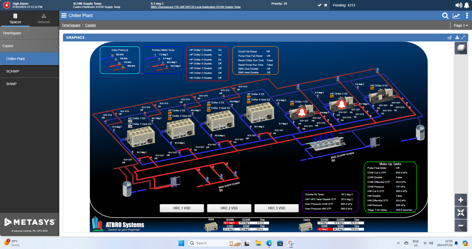 Casino chiller plant